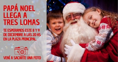 Papá Noel visitará la Plaza Principal de Tres Lomas