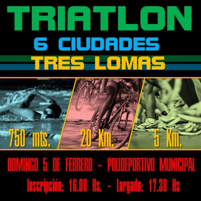 Se corre el domingo el Triatlón de Tres Lomas