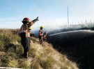 Bomberos evitaron que un incendio alcance un monte y rastrojos  