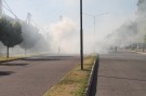 Incendio en un camión estacionado en calle América