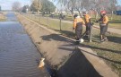 Bomberos rescataron un perro del canal del Paseo del Lago