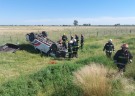 Una camioneta volcó en el Acceso a Ingeniero Thompson