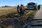 Incendio de casilla rural se propagó a un campo sobre Ruta 85