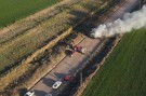 Se incendió un camión en el camino a Carhué