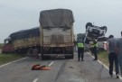 Vuelco y choque en cadena en la Ruta 33