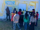 Se pintó un mural alusivo al Aniversario de Ingeniero Thompson