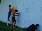 Pintaron un mural en homenaje a la Selección Nacional de Fútbol