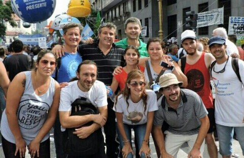 Un grupo de dirigentes participó de la marcha de la CGT