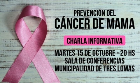 Charla informativa sobre prevención de cáncer de mama en Tres Lomas
