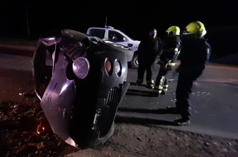 Volcó un automóvil en la Ruta Nacional 5