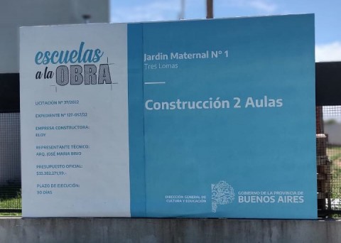 Se reanuda la obra en el Jardín Maternal, gracias a un subsidio municipal 