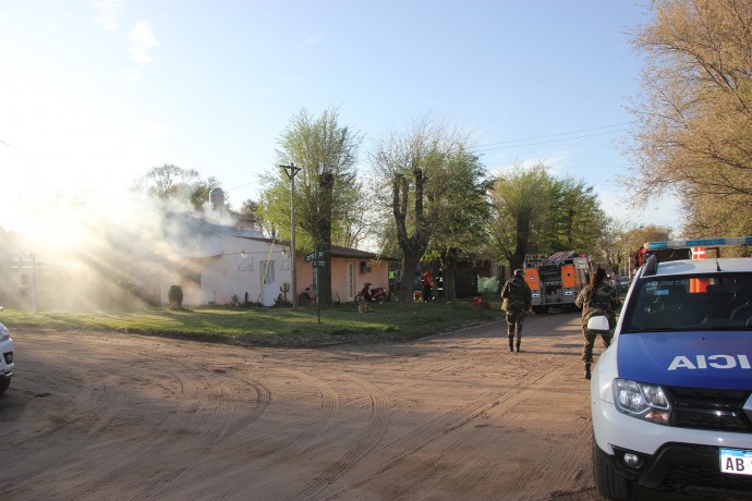 Principio de incendio en una vivienda