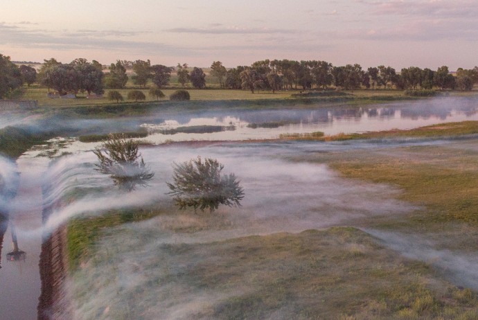 Realizaron tareas de fumigación contra mosquitos