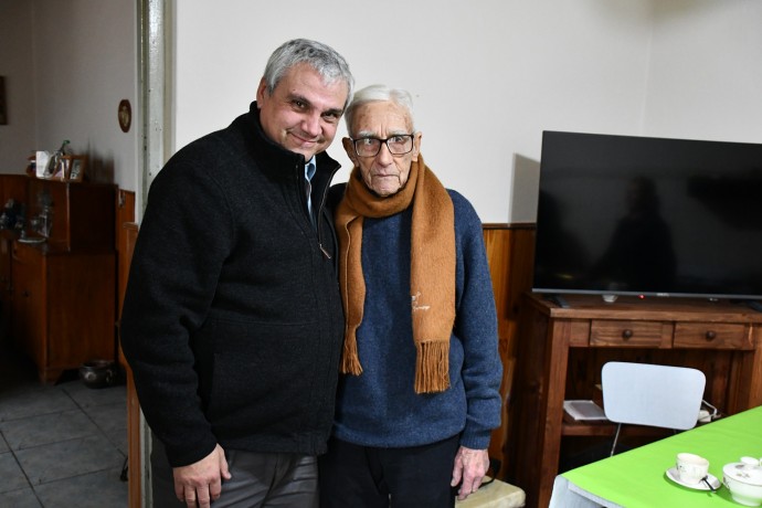 Nosetti visitó a Ildefonso Borrego, nuevo vecino centenario