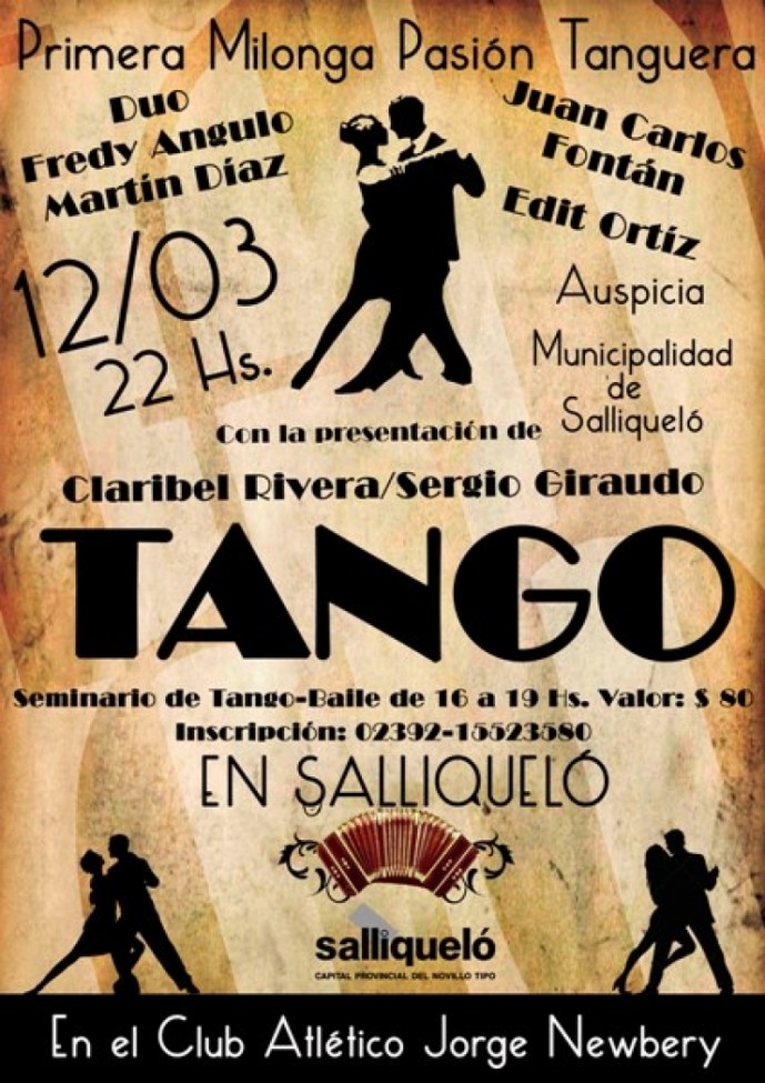 Organizan la primera Milonga "Pasión Tanguera