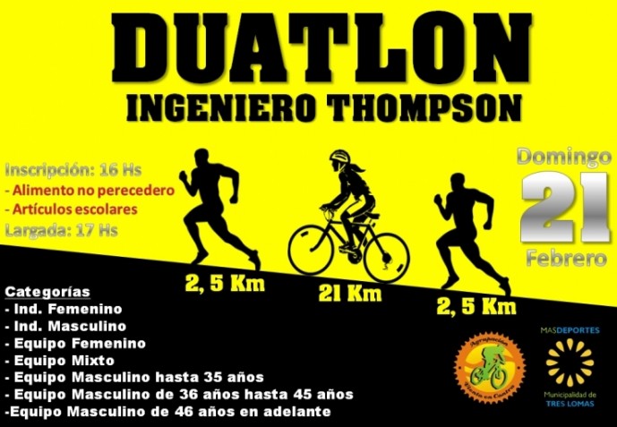 El domingo, primer duatlón en la historia de Thompson