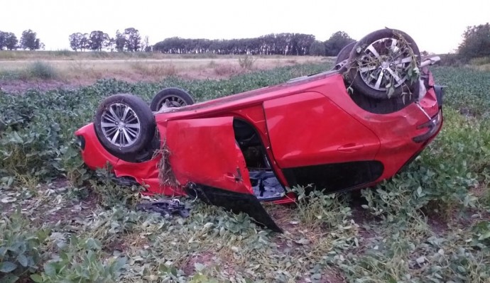 Vuelco sobre Ruta 85 en la madrugada del sábado