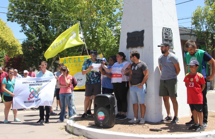 La “Multisindical Salliqueló” se movilizó en el centro de la ciudad